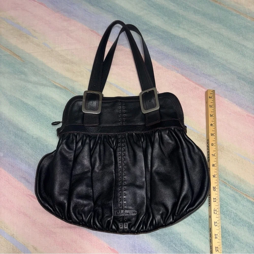 Cole Haan Village Soft Rouched Satchel Black
